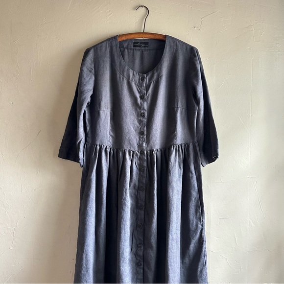 Linogija  oversized linen button up dress - Picture 2 of 10